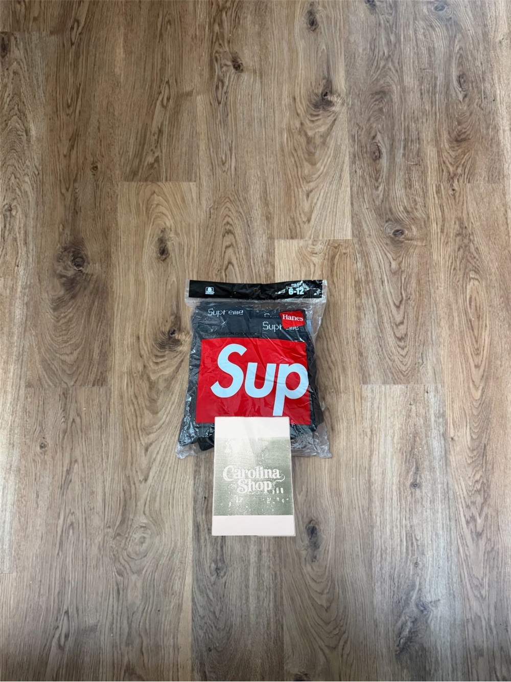 Supreme Hanes Black Cushioned Crew Socks 4 Pack